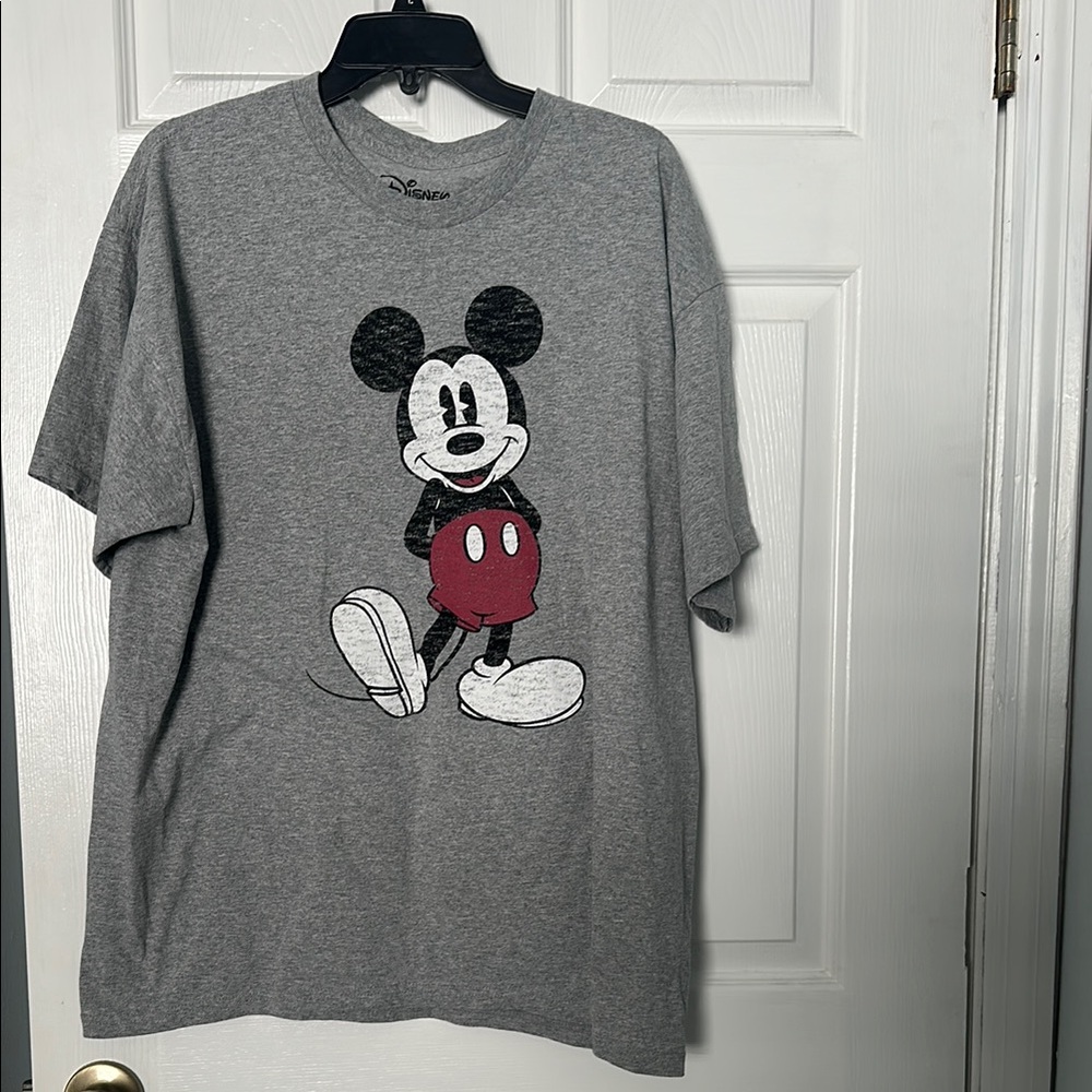 Disney Gray and Red Mickey Mouse Men's Tee